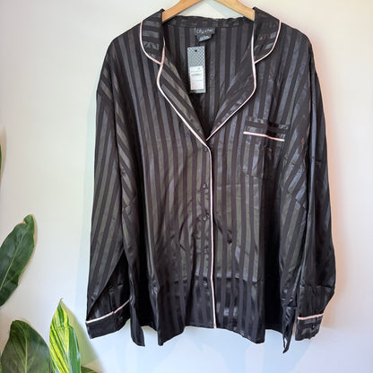 City Chic Sophia Sleep Shirt (Black Stripe) - Size L