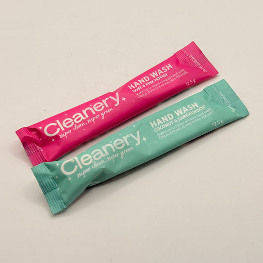 Cleanery Super Green Liquid Hand Wash Sachets Rose & Pink Pepper and Coconut & Sandalwood