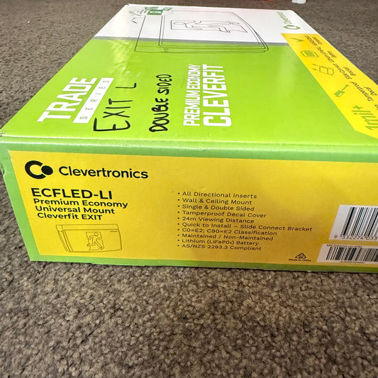 Clevertronics Trade Series Double Sided LED Exit Sign Model No. ECFLED-LI