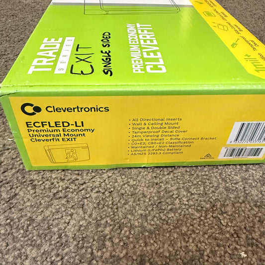 Clevertronics Trade Series LED Exit Sign Model No. ECFLED-LI (Premium Economy Cleverfit)