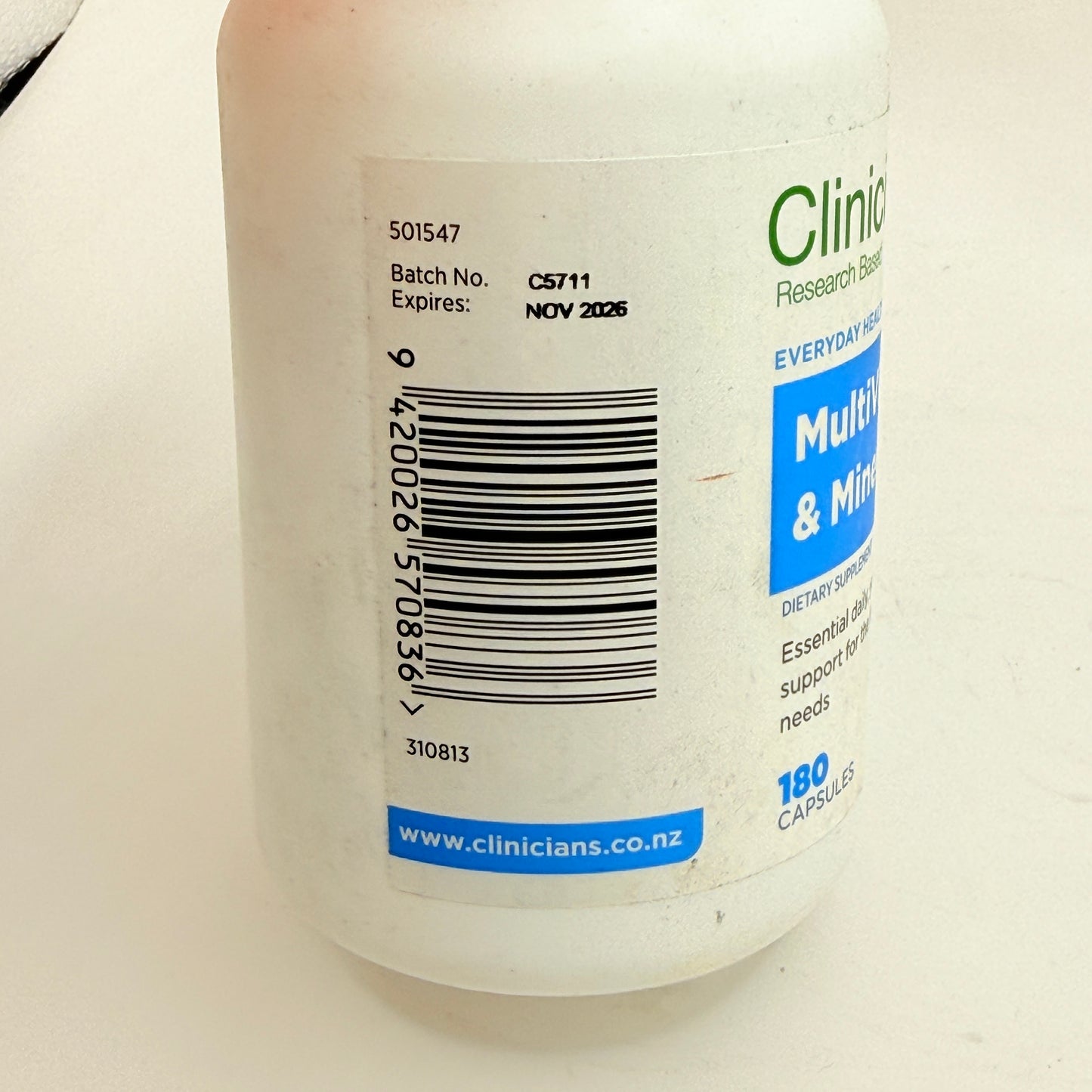 Clinicians MultiVitamin & Mineral Boost - Essential Daily Health - 180 Capsules