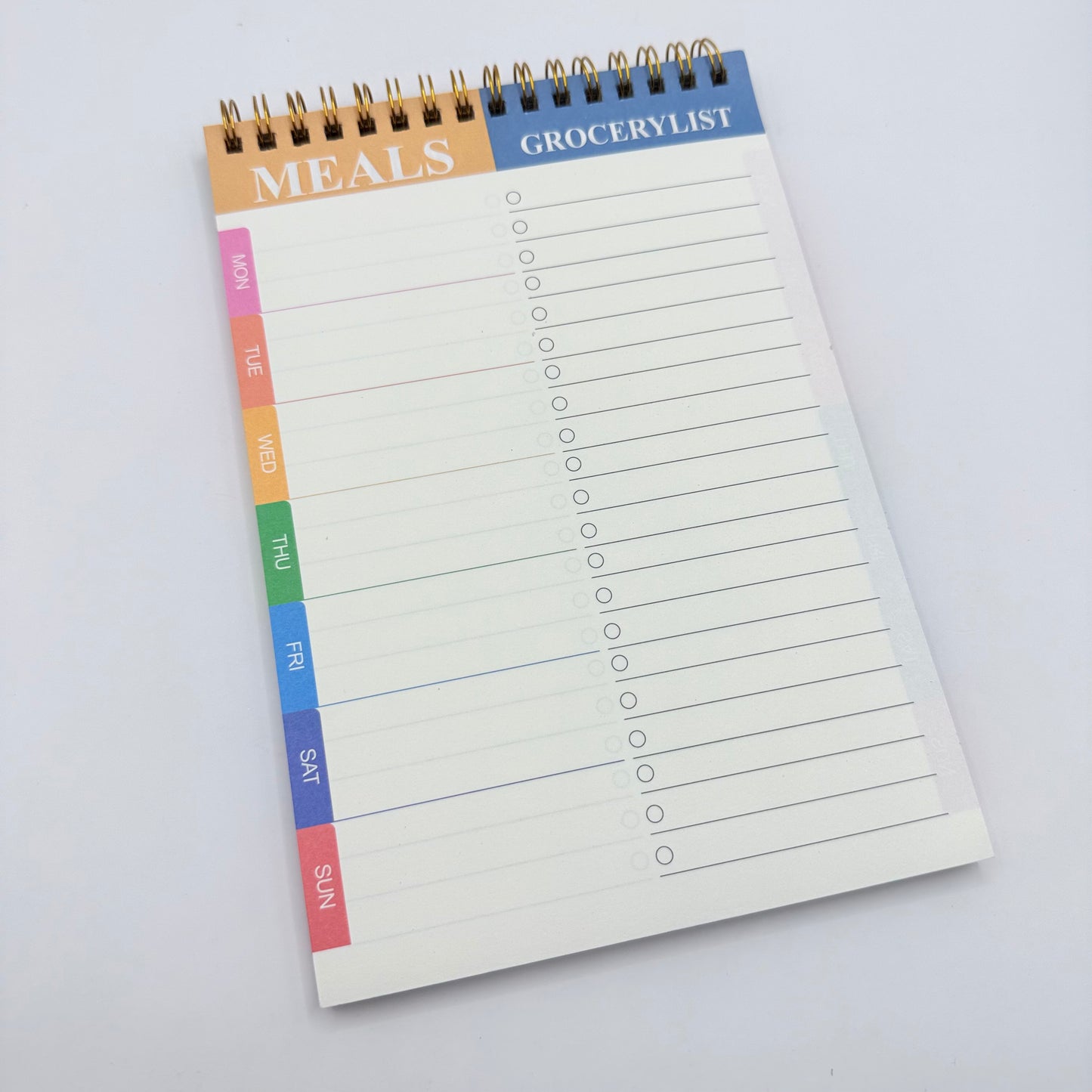Coil Bound Meal Planner & Grocery List Pad - DailyWeekly Organizer
