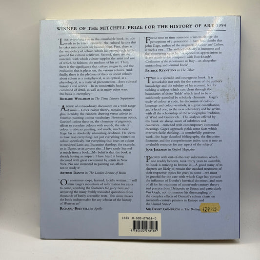 Colour and Culture: Practice and Meaning from Antiquity to Abstraction by John Gage