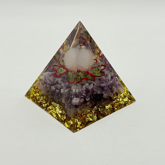 Cosmic Rose Quartz & Amethyst Crystal Pyramid