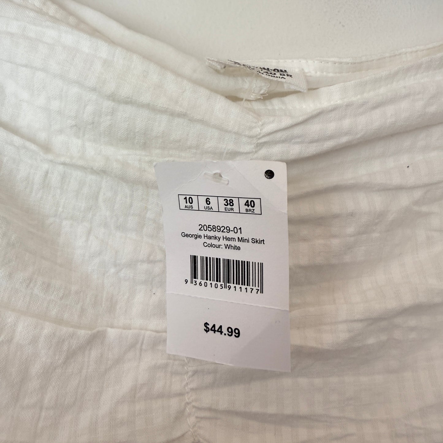 Cotton On Georgie Hanky Hem Mini Skirt Size 10