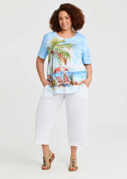 Taking Shape Cotton Slub Vacay Top Size 20