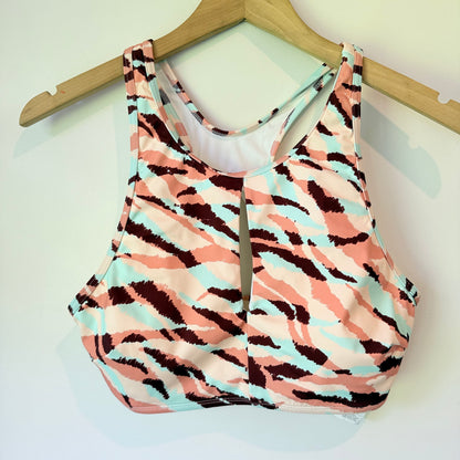 Cupshe Abstract Print High Neck Bikini Top – Size L