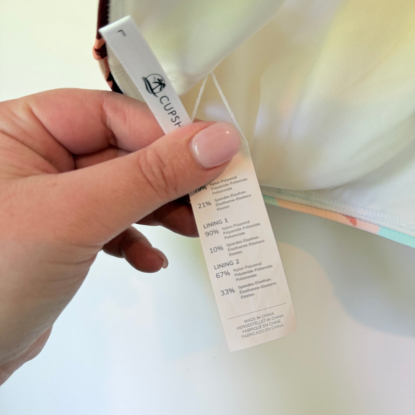 Cupshe Abstract Print High Neck Bikini Top – Size L