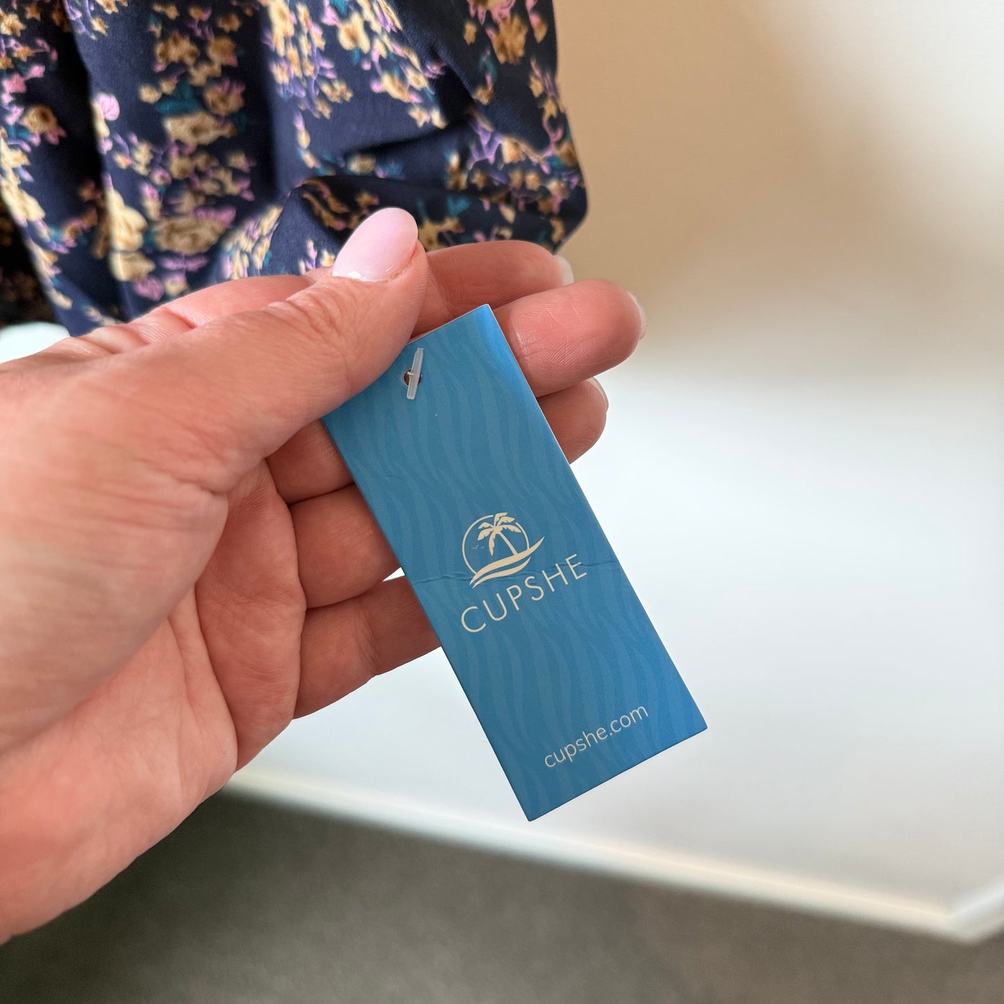 Cupshe Floral Print Belted A-Line Dress - Size M