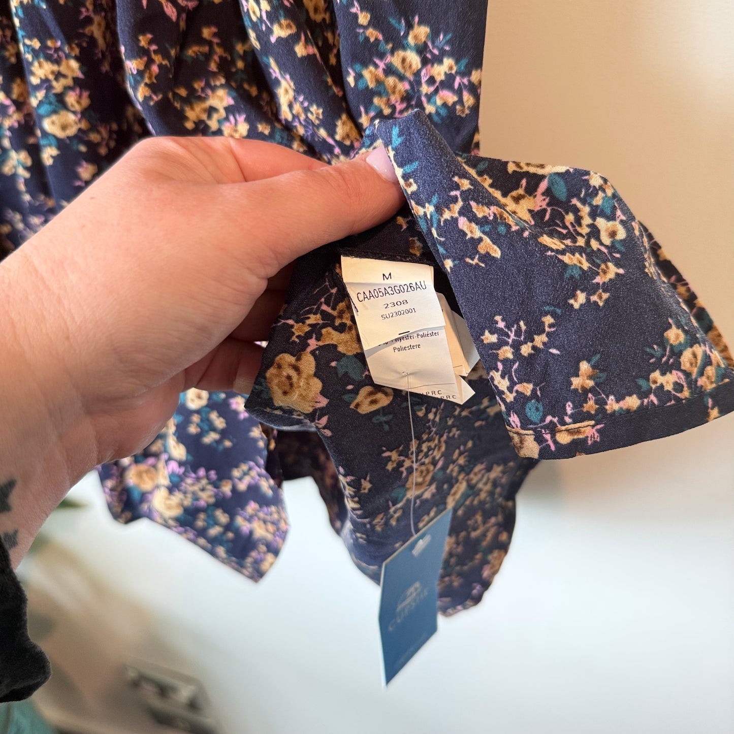 Cupshe Floral Print Belted A-Line Dress - Size M