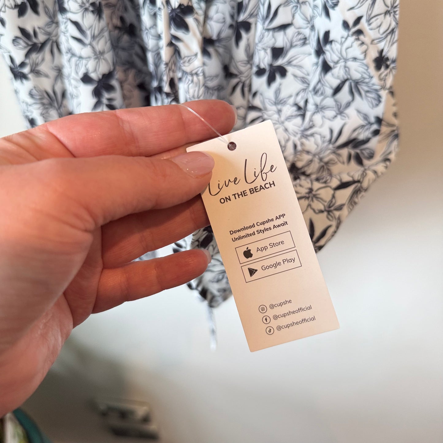 Cupshe Floral Print Belted A-Line Dress - Size M