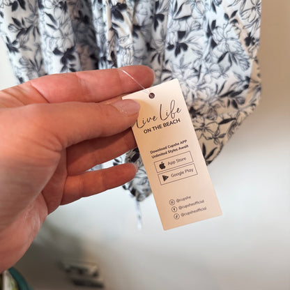 Cupshe Floral Print Belted A-Line Dress - Size M