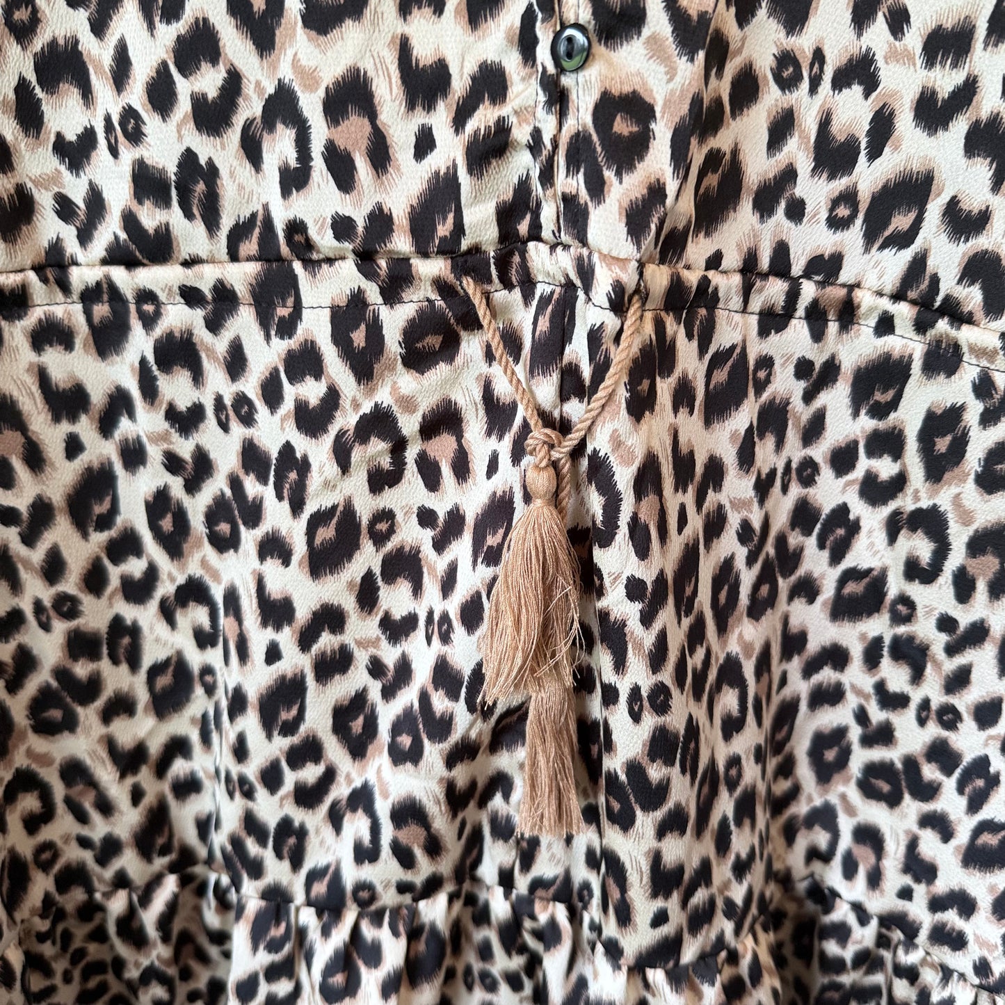Cupshe Leopard Print Ruffle Sleeve Dress - Size S