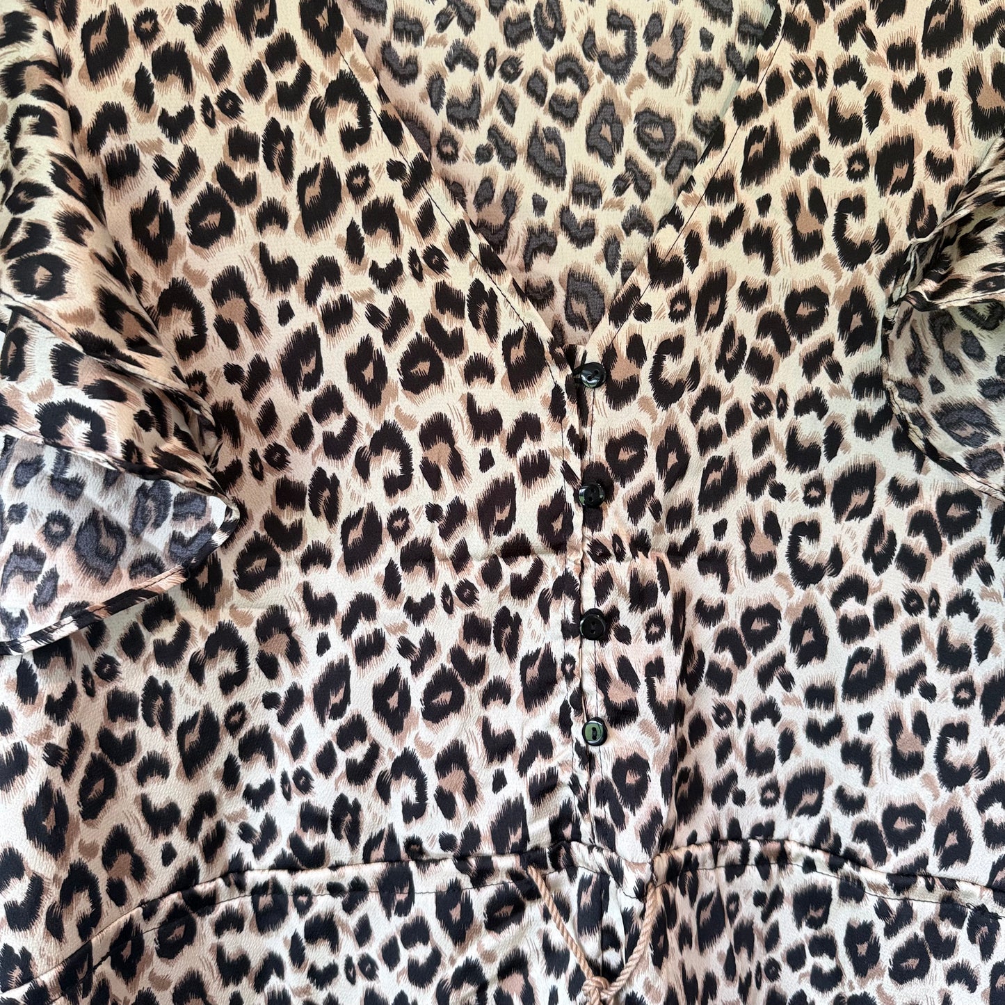 Cupshe Leopard Print Ruffle Sleeve Dress - Size S