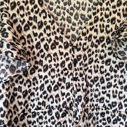 Cupshe Leopard Print Ruffle Sleeve Dress - Size S