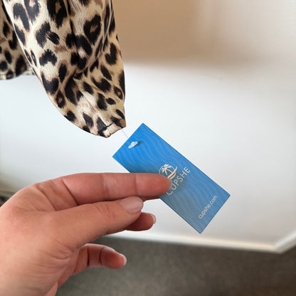 Cupshe Leopard Print Ruffle Sleeve Dress - Size S