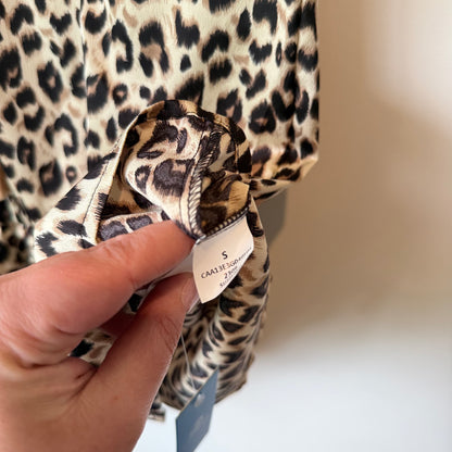 Cupshe Leopard Print Ruffle Sleeve Dress - Size S