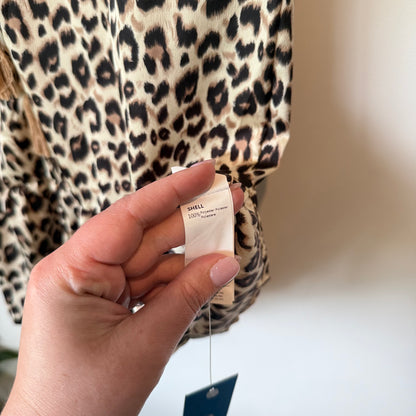 Cupshe Leopard Print Ruffle Sleeve Dress - Size S