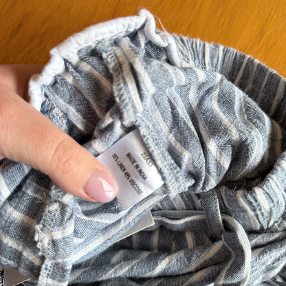 DAMART Linen Mix Capris Blue Stripe – Size 10