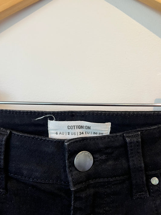 Cotton On Size 6 Black High-Waisted Skinny Jeans