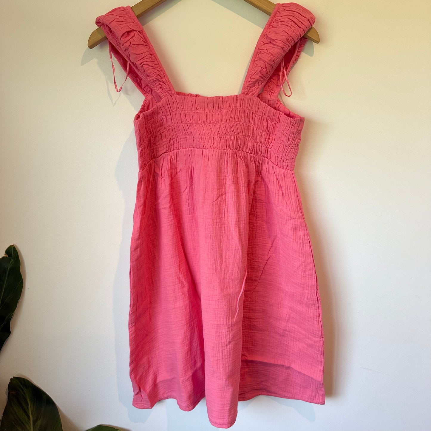 DOTTI Shirred Cotton Mini Dress – Size 10