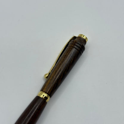 Dark Wood and Gold Ballpoint Pen
