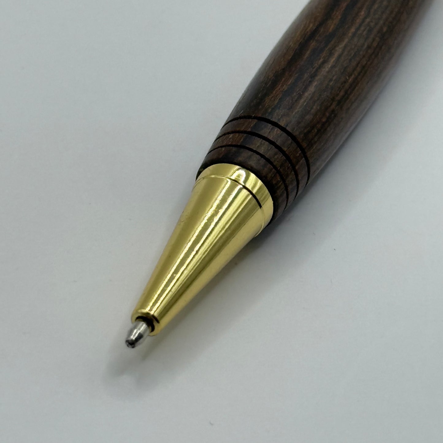 Dark Wood and Gold Ballpoint Pen