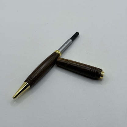 Dark Wood and Gold Ballpoint Pen