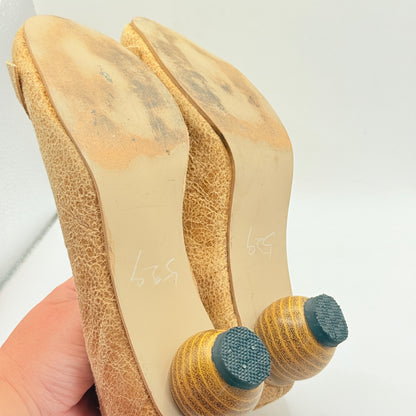 Des Sert Ruffled Leather Sculptural Heels - 24cm Sole