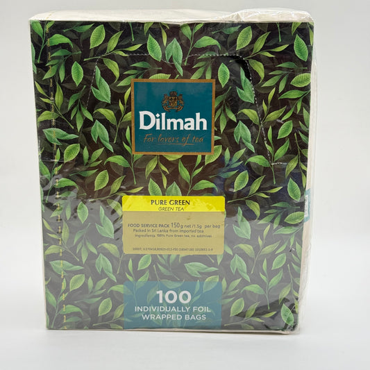 Dilmah Pure Green Tea, 100 Individually Wrapped Tea Bags