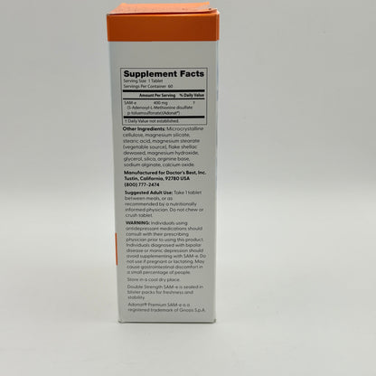 Doctor's Best Double-Strength SAM-e - 400mg (60 Tablets)