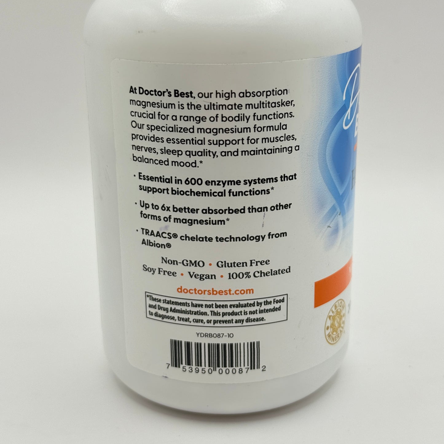 Doctor's Best High Absorption Magnesium Glycinate - 200mg - 240 Tablets