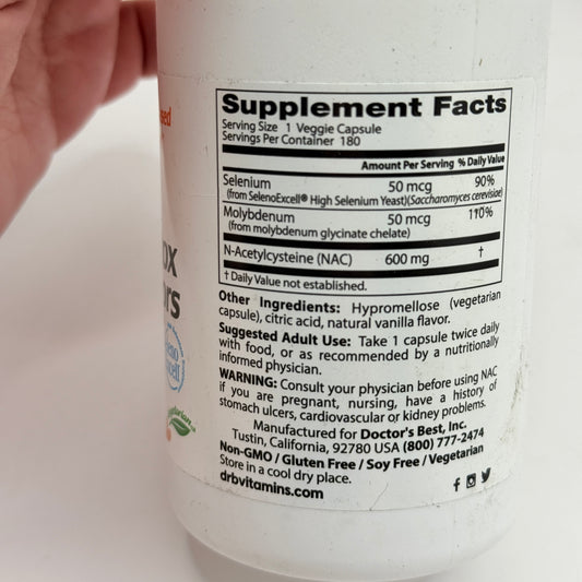 Doctor's Best NAC Detox Regulators - 180 Veggie Caps