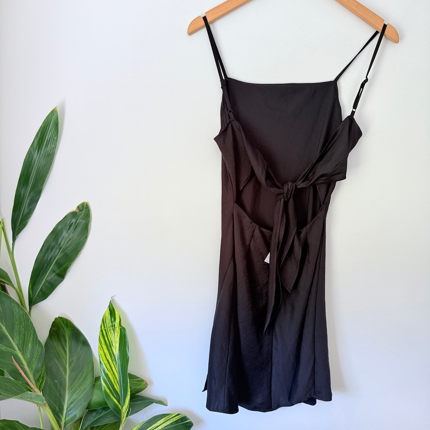 Dotti Black Tie-Back Mini Dress - Size 6