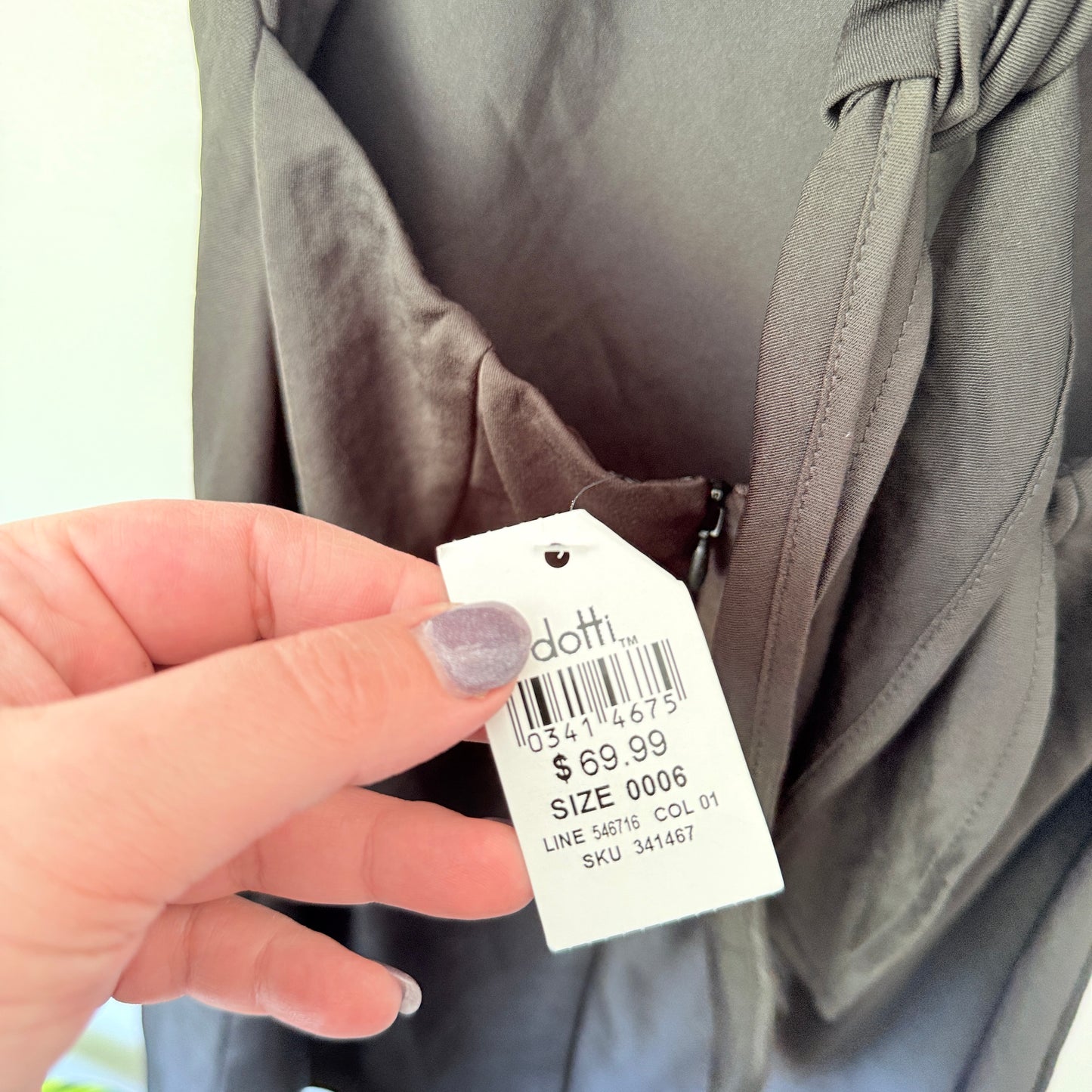 Dotti Black Tie-Back Mini Dress - Size 6