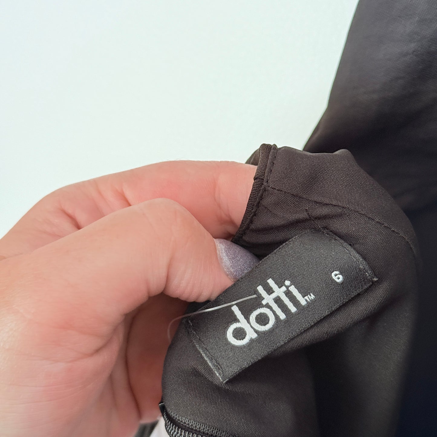 Dotti Black Tie-Back Mini Dress - Size 6