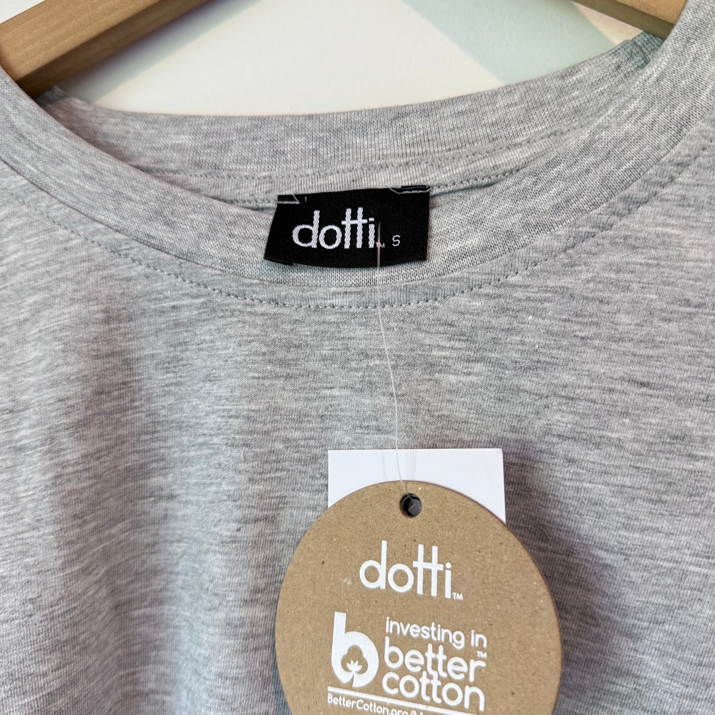 Dotti Cropped Boxy T-Shirt in Grey Marle - Size S