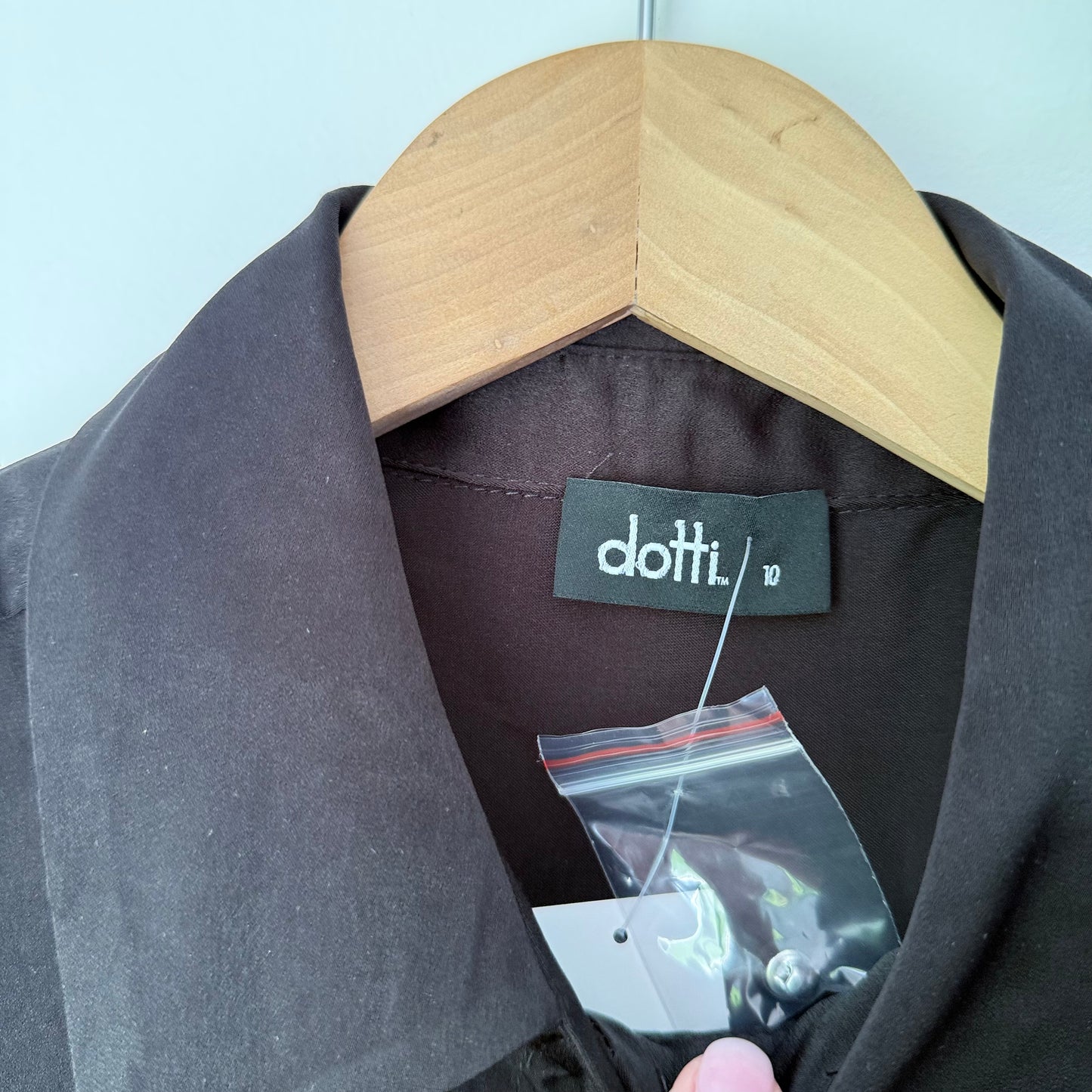 Dotti Long Sleeve Satin Button-Up Shirt Size 10