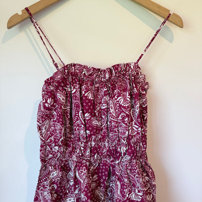 Dotti Paisley Print Smocked Midi Dress - Size 12