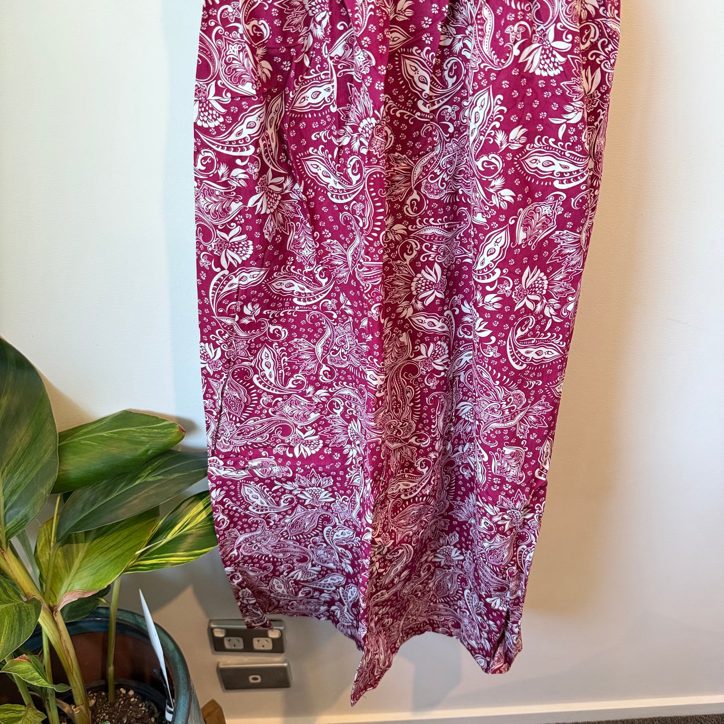 Dotti Paisley Print Smocked Midi Dress - Size 12