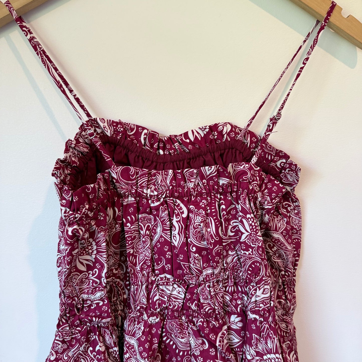 Dotti Paisley Print Smocked Midi Dress - Size 12