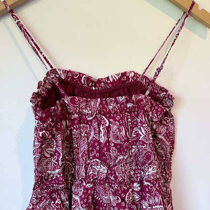 Dotti Paisley Print Smocked Midi Dress - Size 12