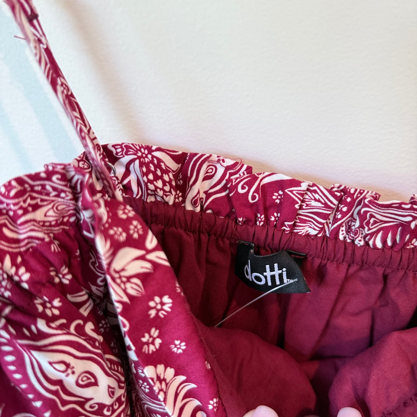 Dotti Paisley Print Smocked Midi Dress - Size 12