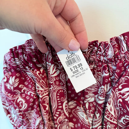 Dotti Paisley Print Smocked Midi Dress - Size 12