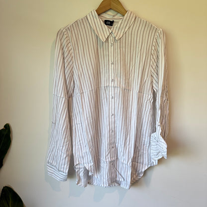 Dotti Viscose Stripe Button-Up Shirt - Size 12