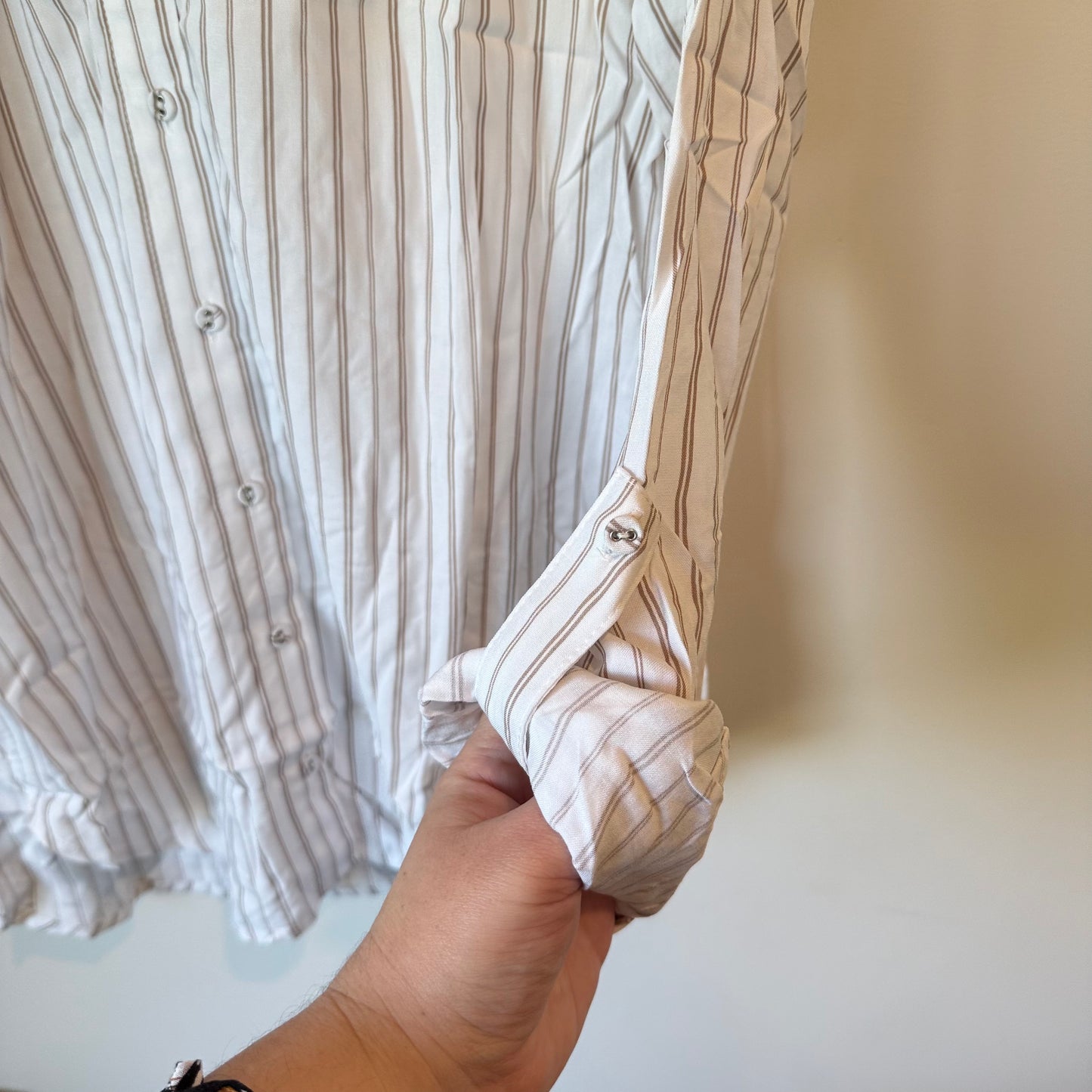 Dotti Viscose Stripe Button-Up Shirt - Size 12