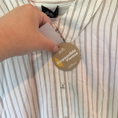 Dotti Viscose Stripe Button-Up Shirt - Size 12