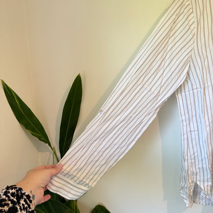 Dotti Viscose Stripe Button-Up Shirt - Size 12