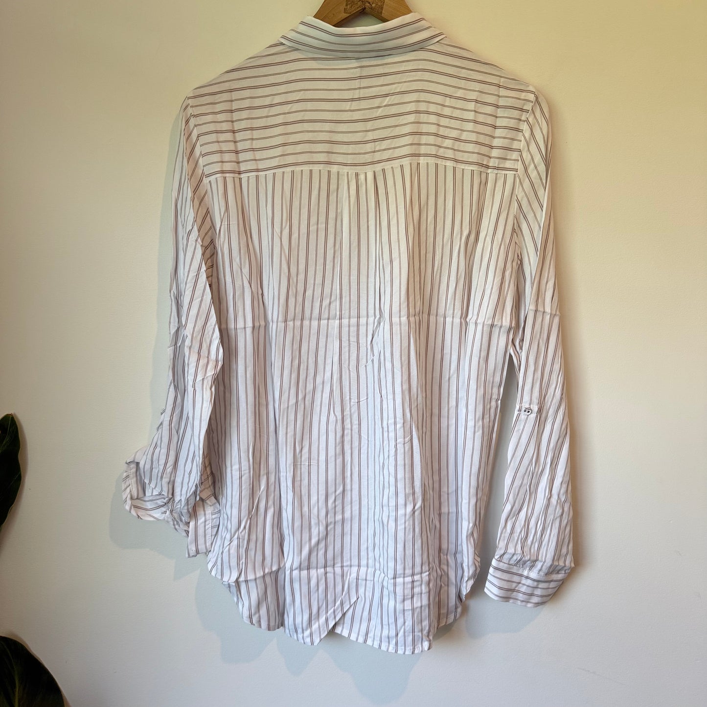 Dotti Viscose Stripe Button-Up Shirt - Size 12