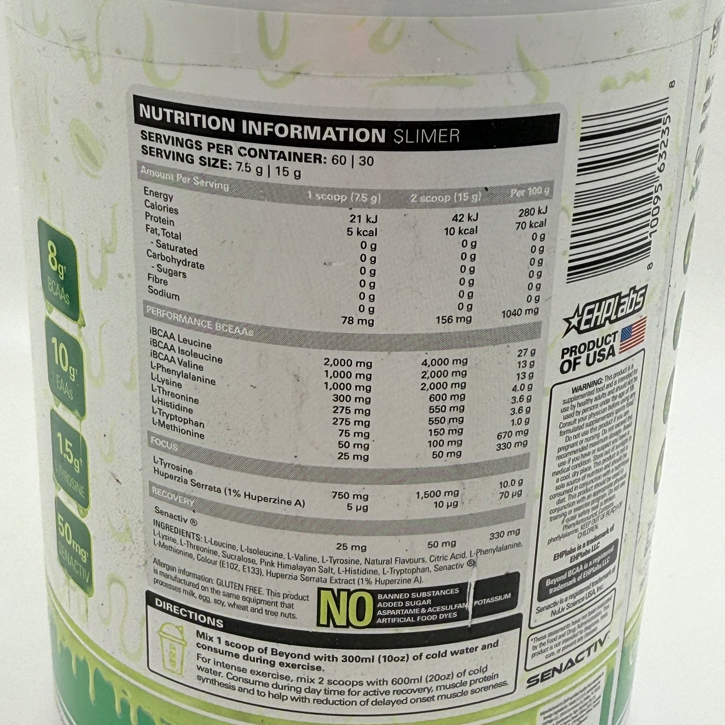 EHP Labs BEYOND BCAA-EAA Formula - Ghostbusters SLIMER Flavour 60 servings